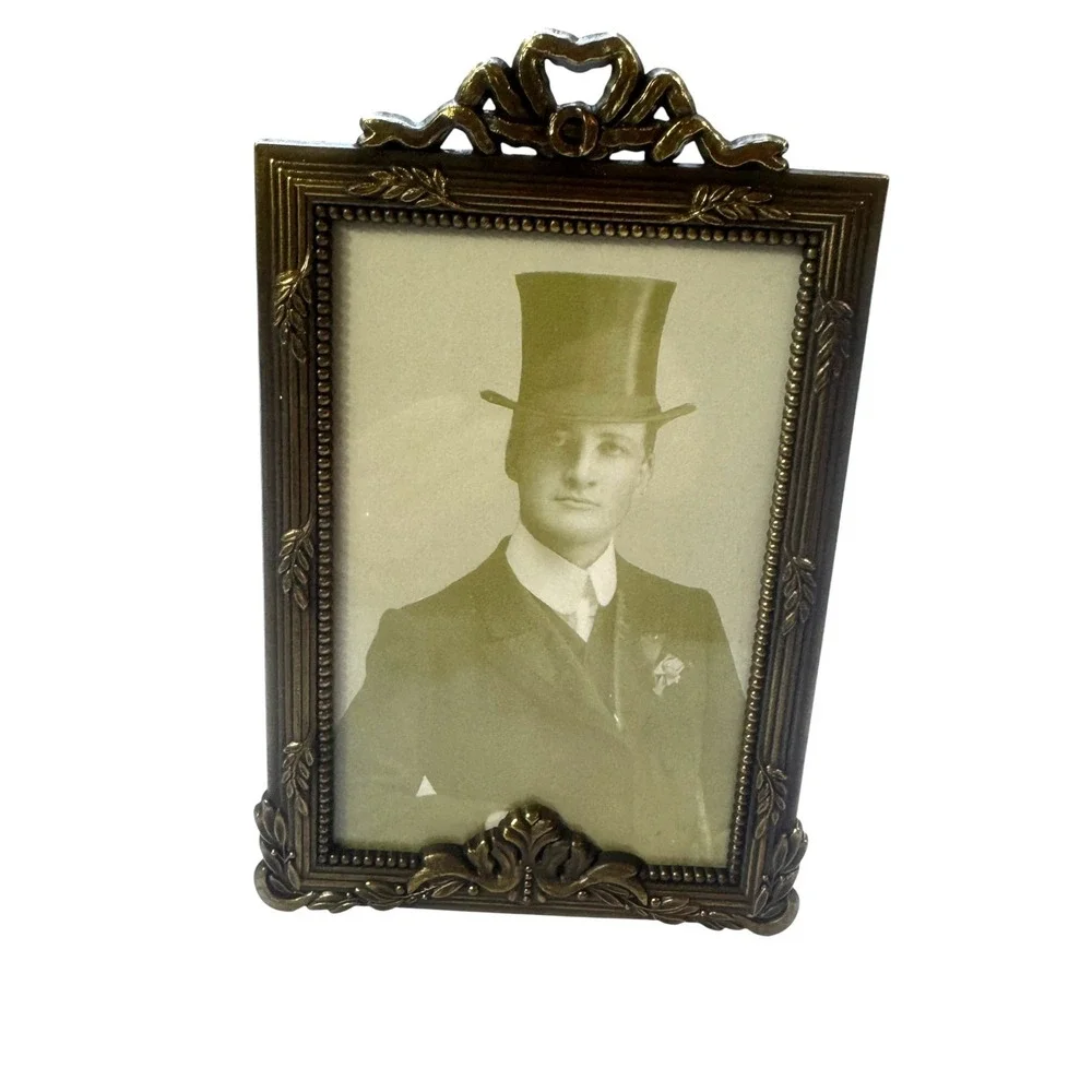 Ornate Metal Photo Frames Set of 3 Ornate Brass Silver Victorian Gothic Vintage